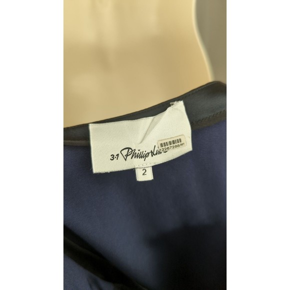 3.1 Phillip Lim Silk Shift Mini Dress Abstract Pattern Layered Sleeveless XS 2 - Picture 4 of 5